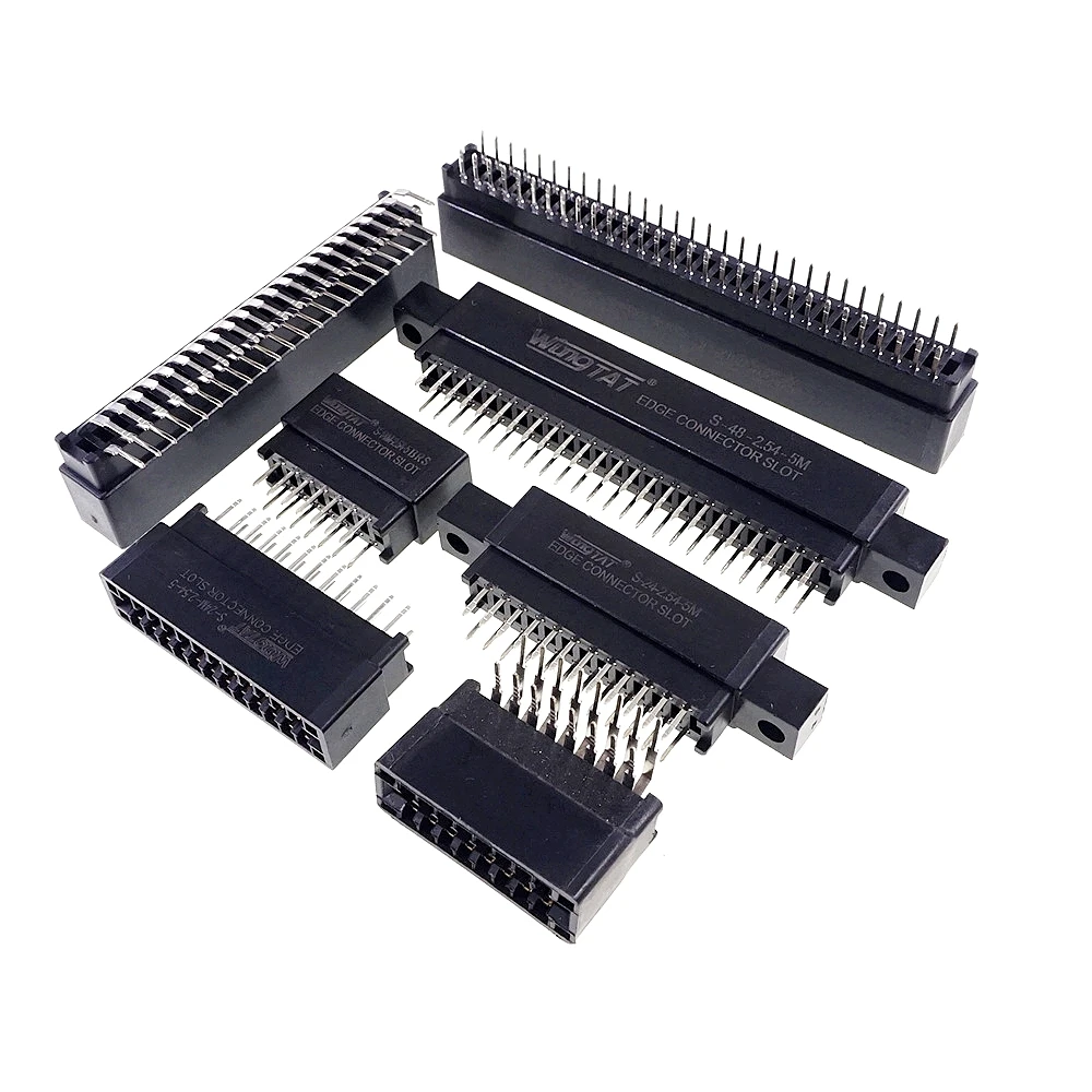 5 Stück Edge Card Connector Slot 2,54 mm Pitch 8 10 12 16 18 20 28 30 36 40 50 60 72 80 98 Pin PCB Gold Finger Buchse Image