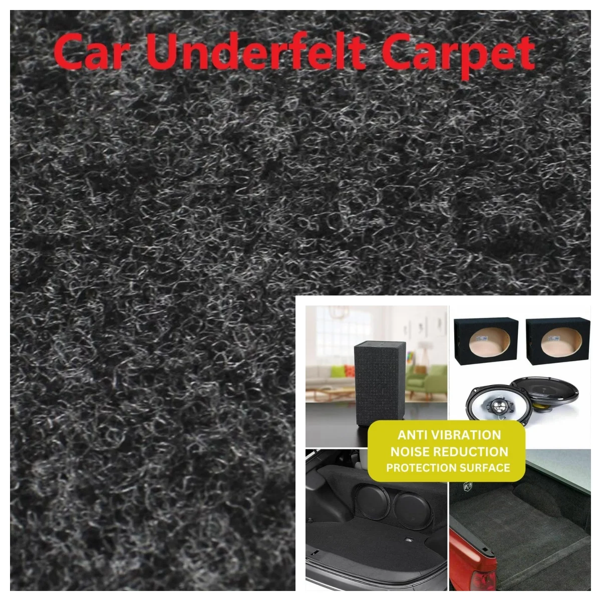 GRAU Auto Sound Noise Proof Boden Matte Unterlage Unterlage Akustische Teppich Für RV Lkw Boot Lautsprecher Stamm Van 1M x 1M Image