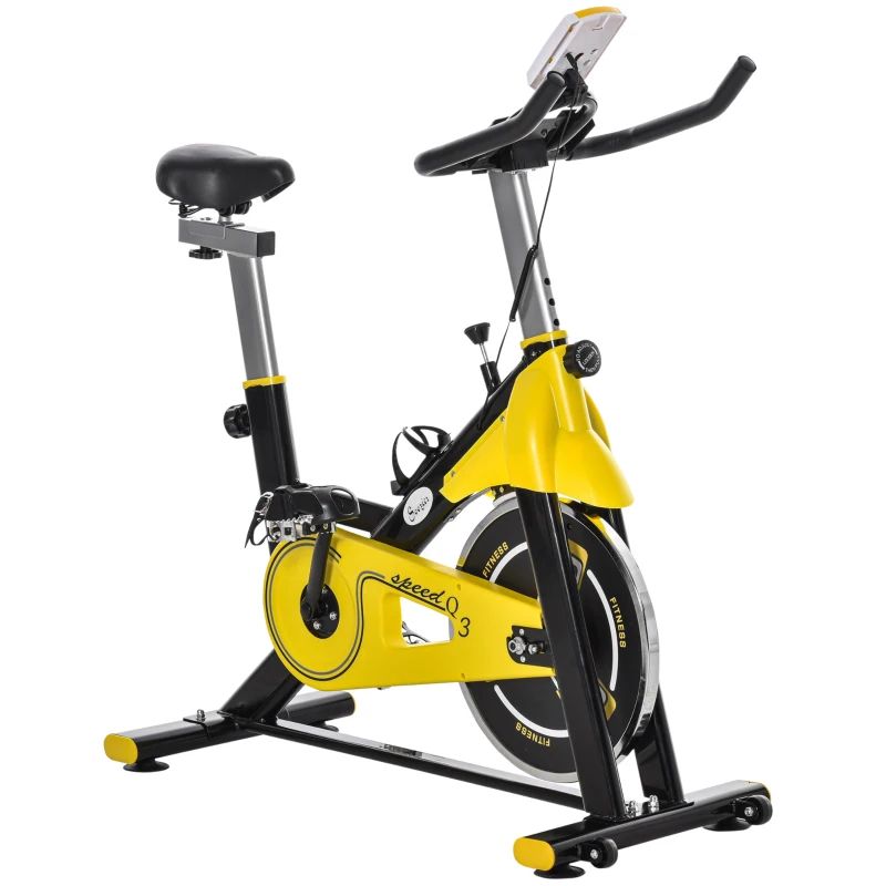 HOMCOM Cyclette Fitness con display LCD multifunzione, sella e manubri