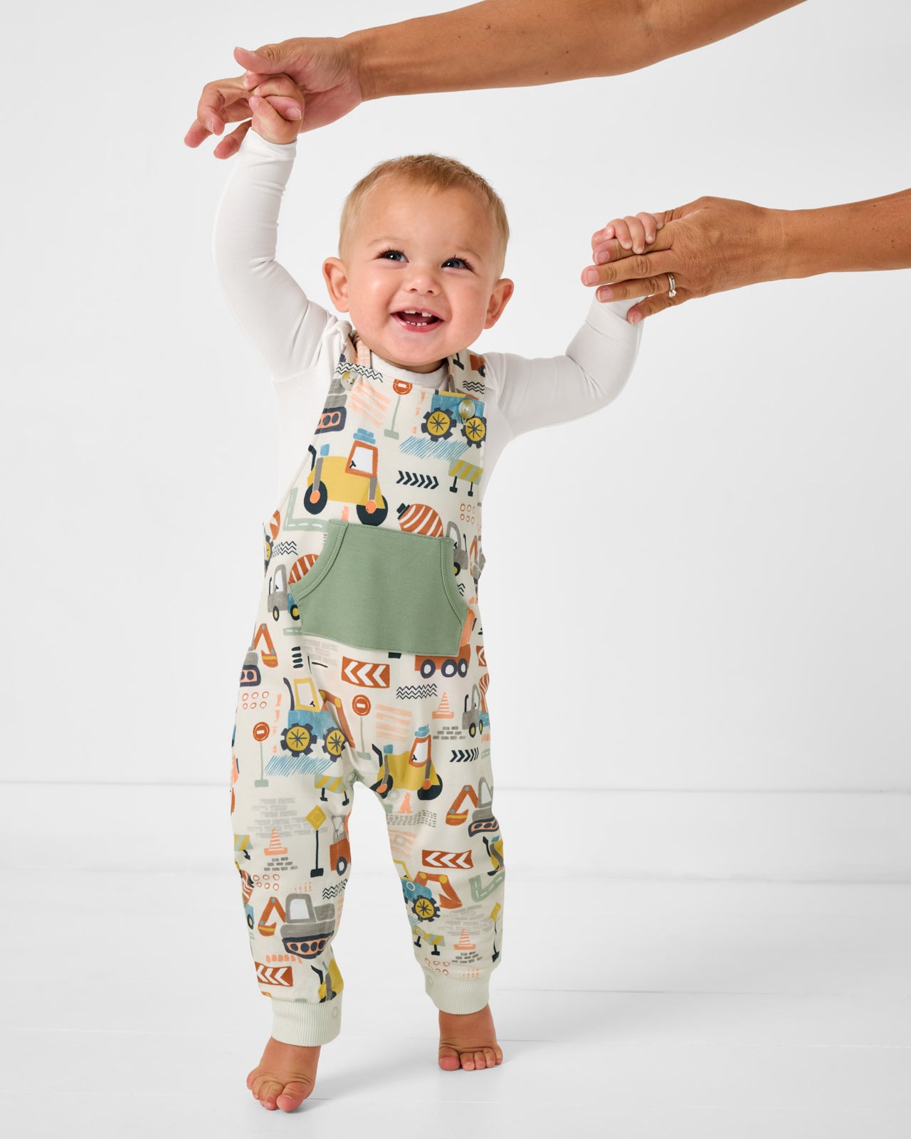 Mini Builders Overall Romper - 0-3 months