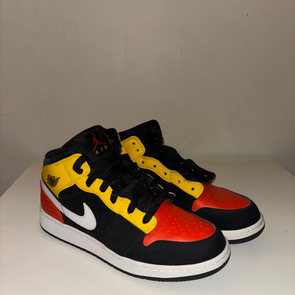 Nike Shoes | 6.5y Nike Air Jordan High-Tops - Black, Red, Yellow | Color: Black/Red | Size: 6.5