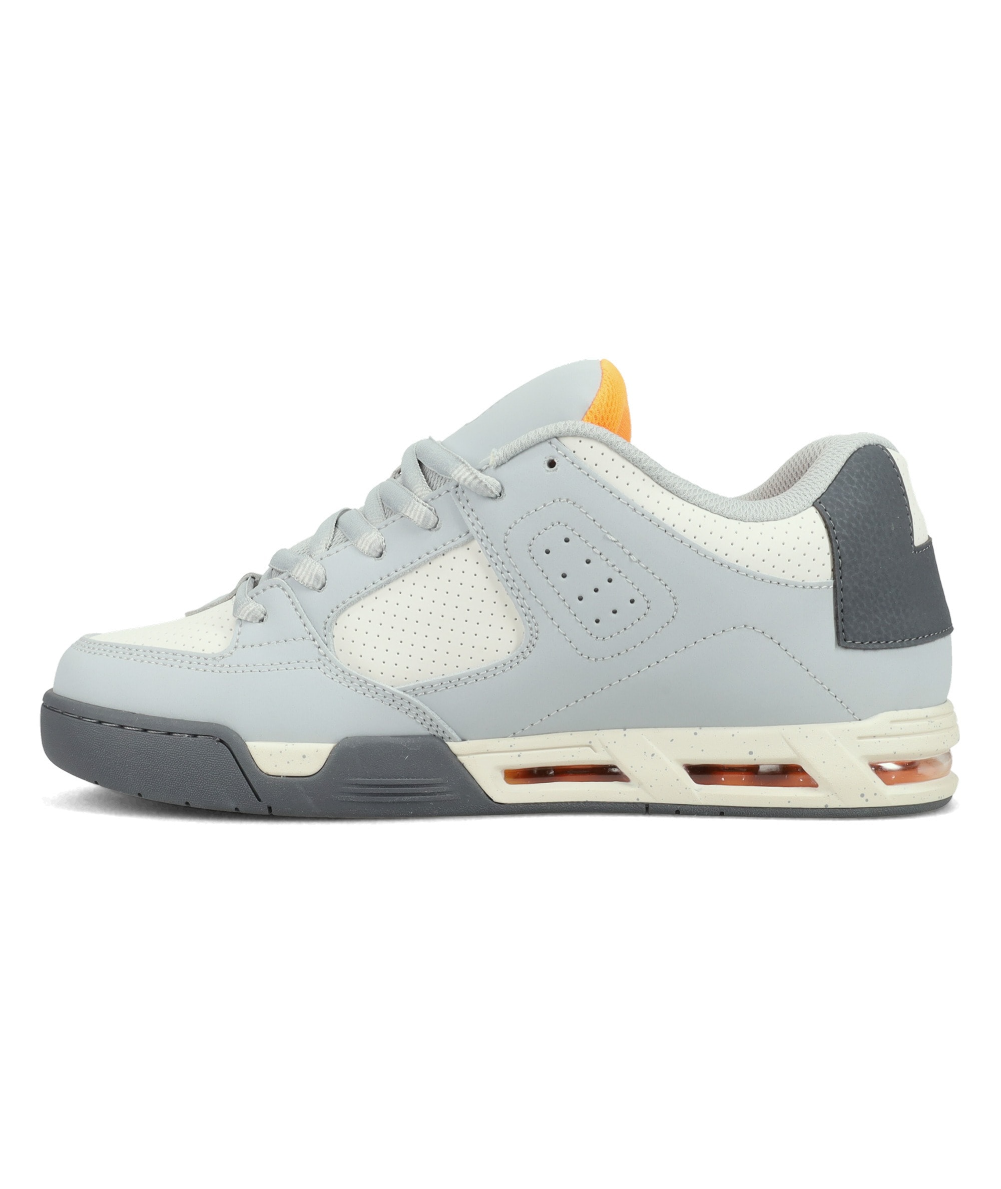 Sneaker DC SHOES "DC COMMAND", Herren, Gr. 47, grau, dunkelgrau, orange, Leder, Synthetik, Schuhe Sneaker