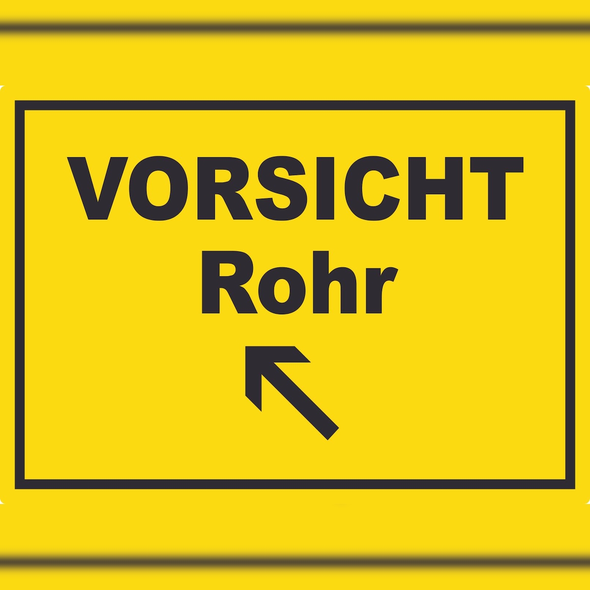 HB-Druck Vorsicht Rohr mit Richtungspfeil links oben Aufkleber A1 (594x841mm) Image