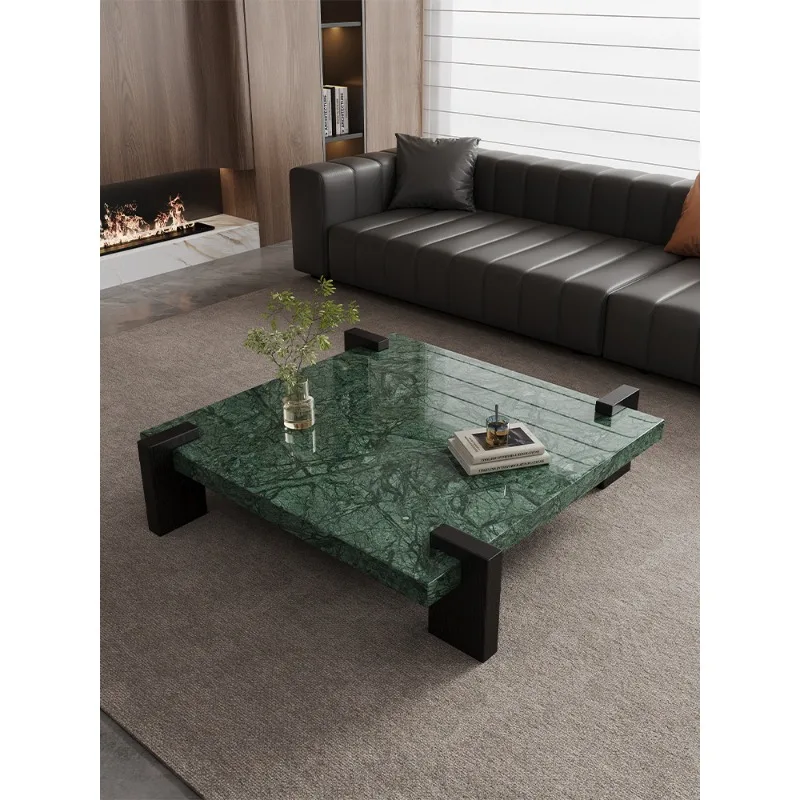 Leichter, luxuriöser, moderner, einfacher Marmor-Couchtisch, Wohnzimmer, Zuhause, fortschrittlicher Sinn, Internet-Promi, quadratischer, kreativer Couchtisch Image