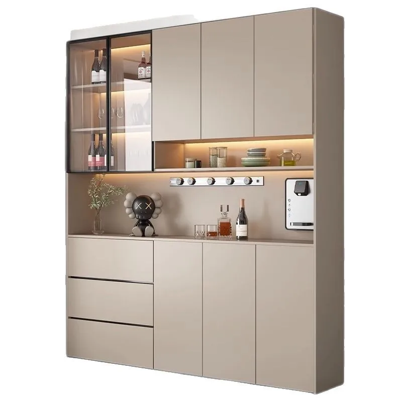 Esszimmer-Seiten-Aufbewahrungsschrank aus massivem Holz mit hoher Wand, integrierter Eingang, Aufbewahrungsschrank für das Familien-Esszimmer und das Wohnzimmer