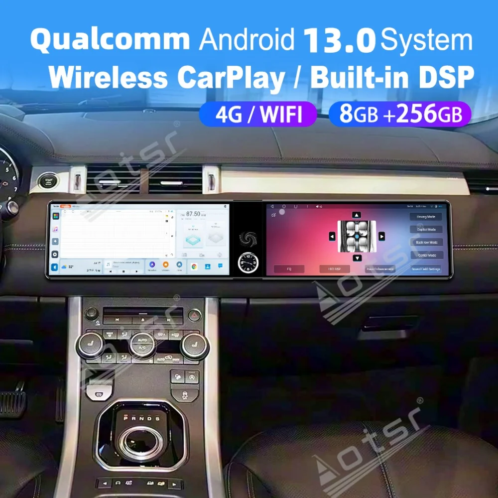 12,3 Dual Screen Qualcomm Carplay Android Auto Multimedia Für Range Rover Evoque 2016 ~ 2018 GPS Navigation Auto Radio kopf Einheit Image