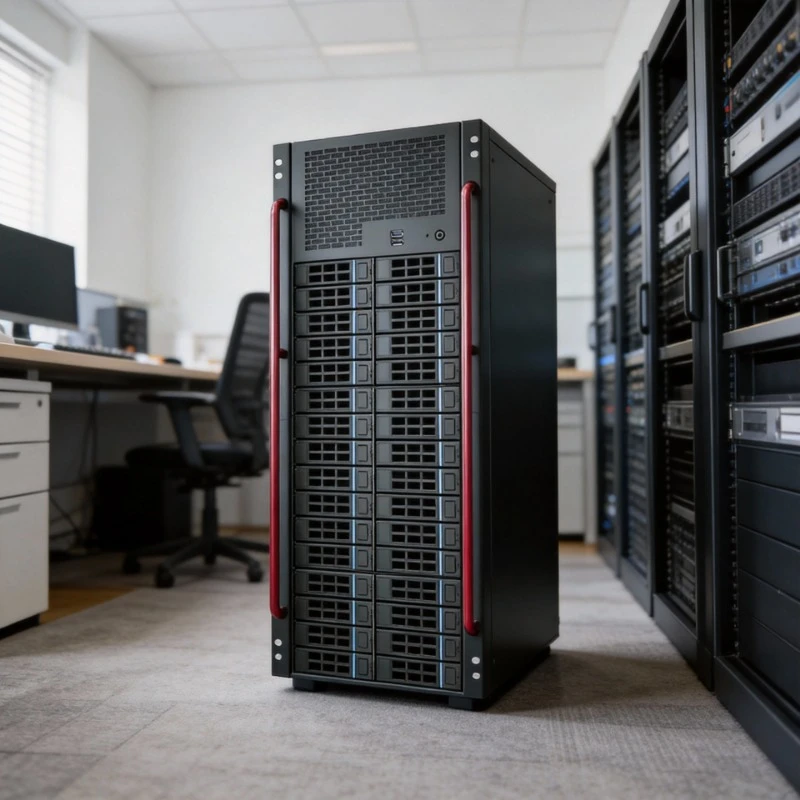 12-Bay Disk NAS-Gehäuse mit ATX-Netzteil, 8 Full-Height-Steckplätze, All-in-One-Servergehäuse für Heim- und Geschäftsspeicher Image