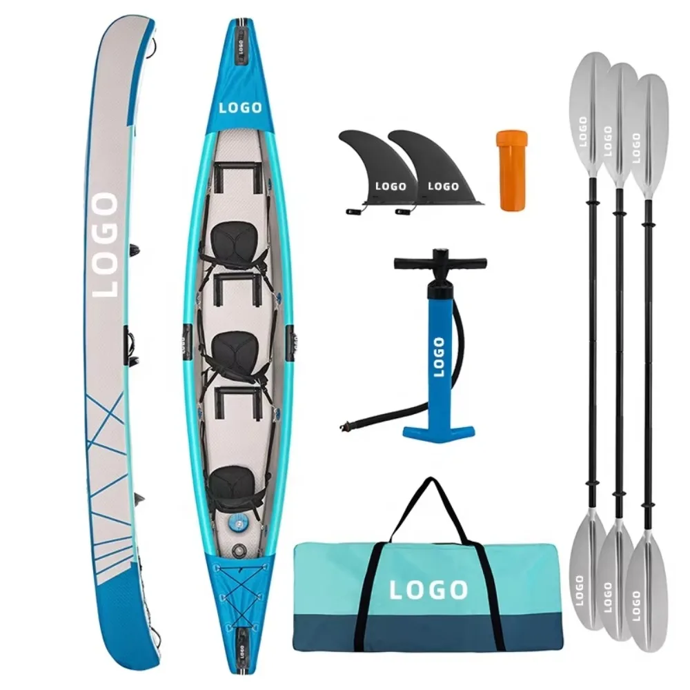 Drop-Stitch Aufblasbare Faltbare Angelkajaks für 3 Personen Kajak Aufblasbar Dropstich Kanu Gonfiabili Caiaque 2 Personen P 2pessouas Image