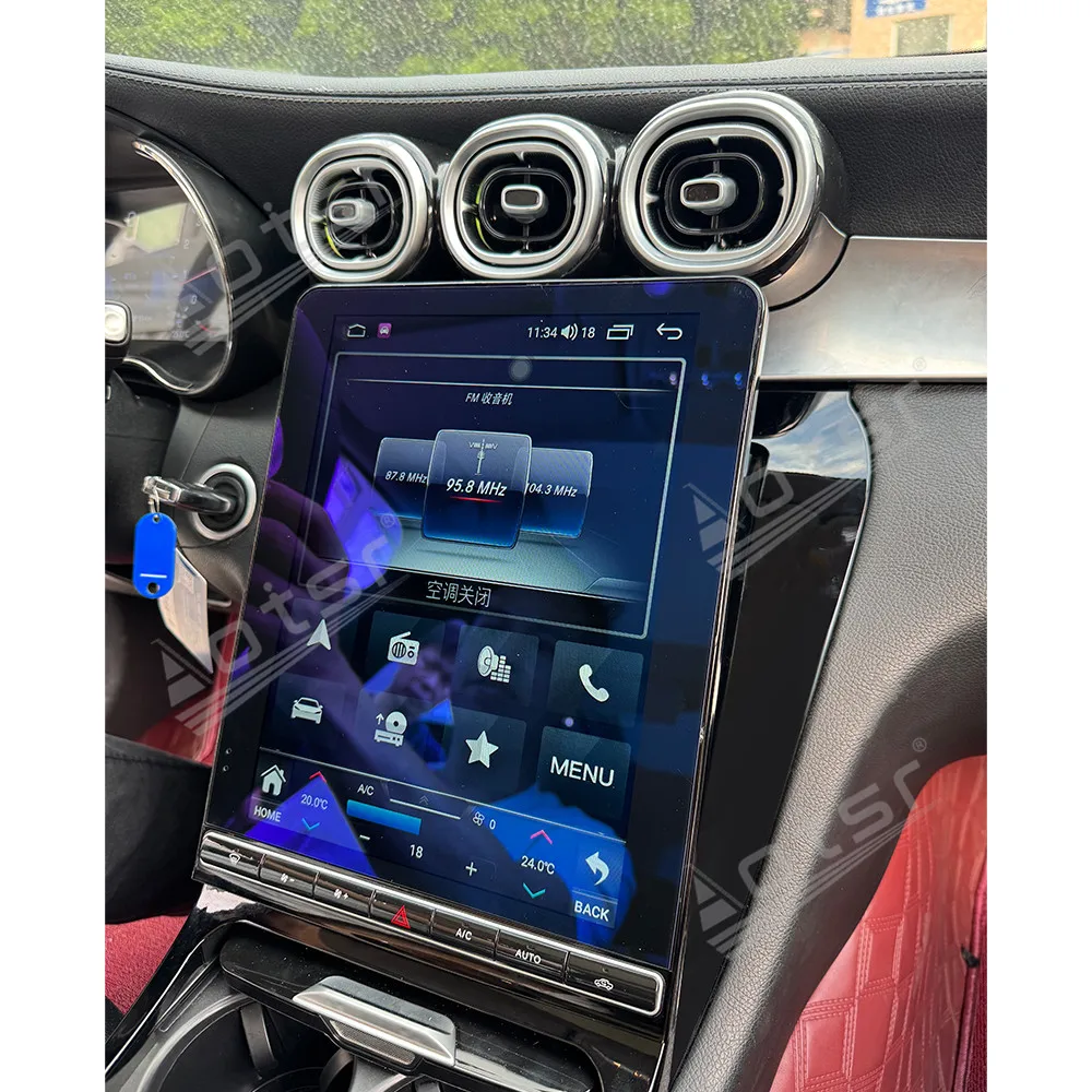 Upgrade 12,1 "Vertikale Bildschirm Android 15 Auto Radio Für Mercedes-Benz C GLC W205 NTG5.0/5,5/6,0 2015-2022 Carplay LCD Instrument Image