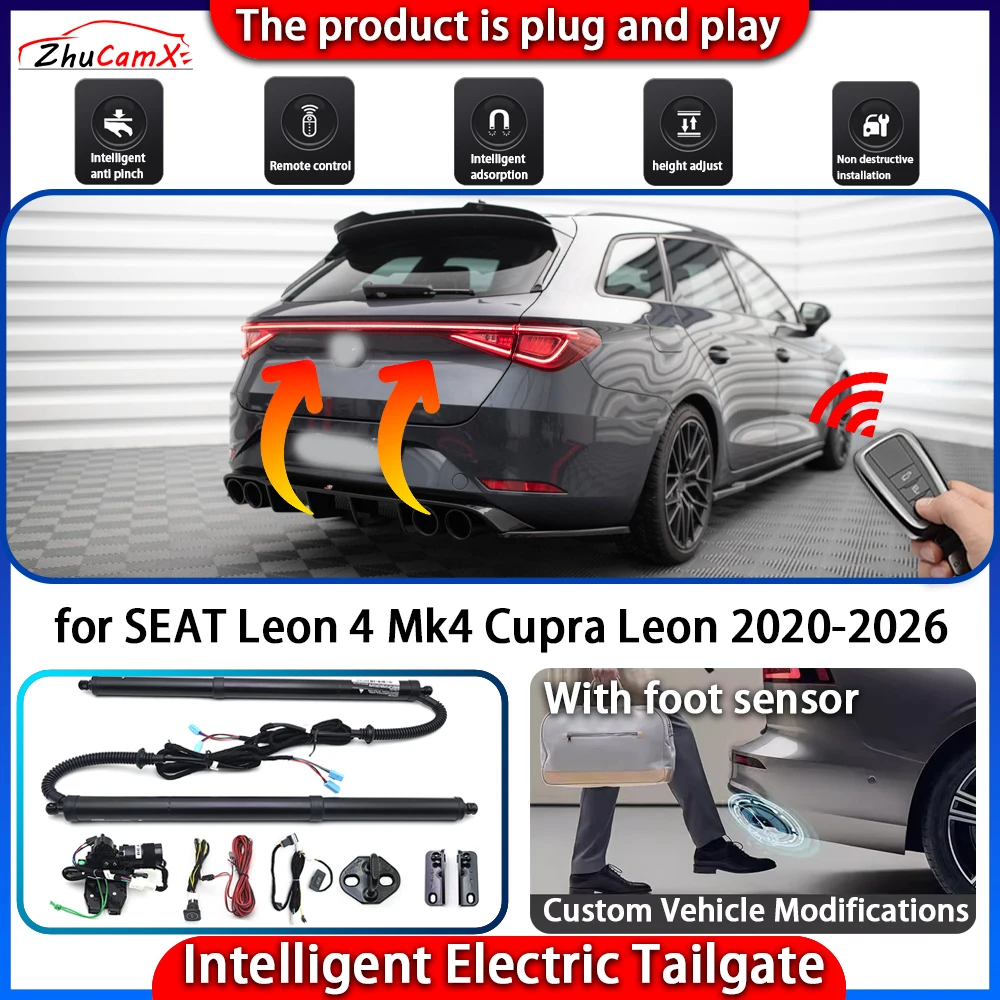 ZhuCamX Intelligente Elektrische Heckklappe für SEAT Leon 4 Mk4 Cupra Leon 2020-2026 Automatisches Intelligentes Elektrisches Kofferraumöffnungs-Steuerungskit Image