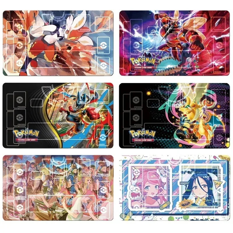 600x350mm PTCG Mega-Charizard DIY Sammelkarten-Spielmatte Lucario Snorlax Lillie 2mm Nahtlose Kante Spieler-Gummimatte Geschenk Image