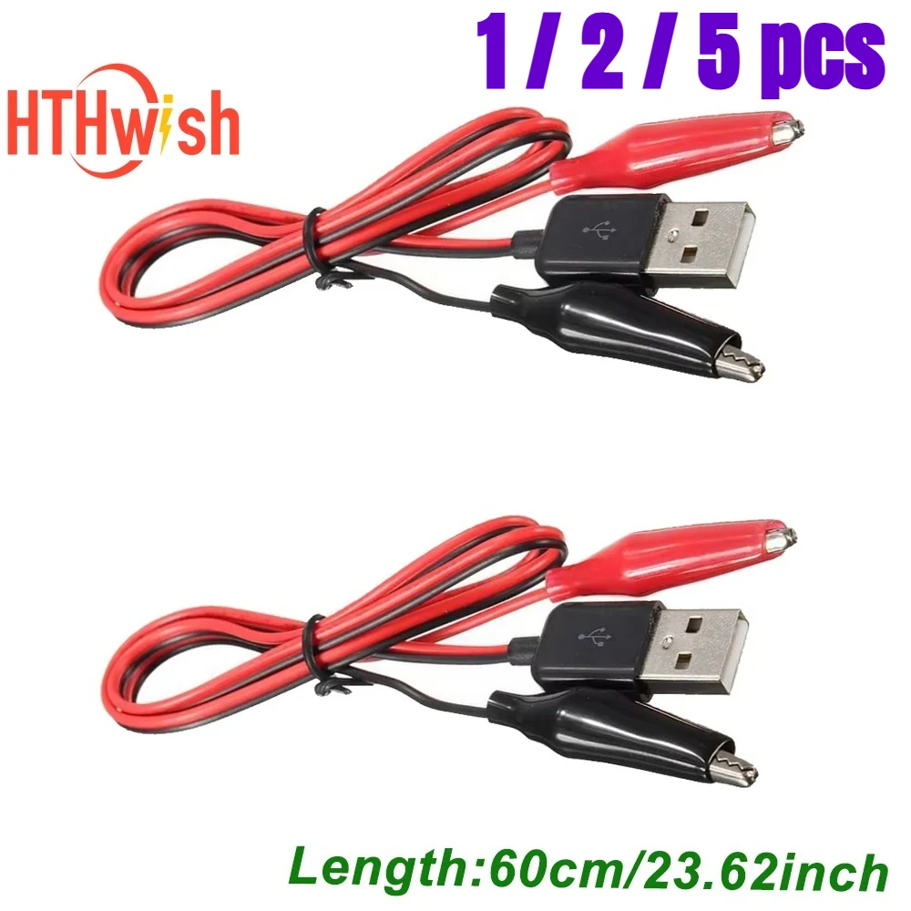60CM Metall-Krokodilklemme für Prüfspitzen, Krokodilklemme für USB-Adapter, Multimeter, Auto, Haushalt Image