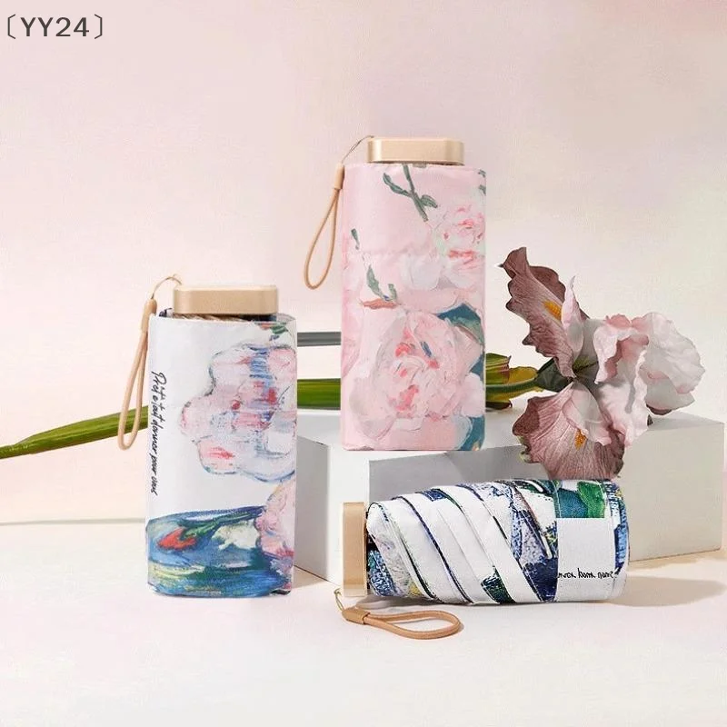 itariaYY24 Parque Tragbarer und stilvoller Damen-Sonnenschirm Sonnenschutz-Sonnenschirm Outdoor Praktischer fünf faltbarer Regenschirm mit UV-Schutz Image