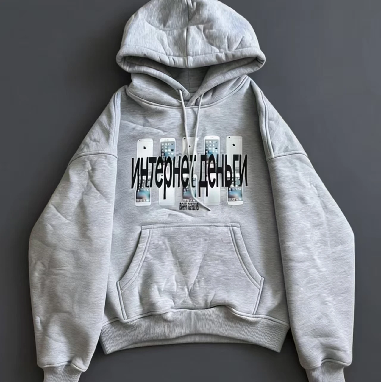 Russische Grau Brief Drucken Pullover Hoodie Männer Frauen Neue Mode Retro Klassische Hip Hop Jogger Casual Lose Sport Jacke