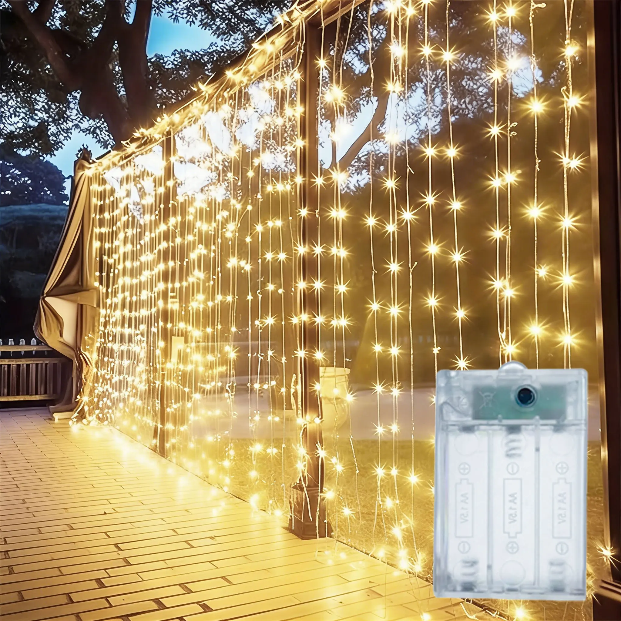 Batteriebetriebene Ramadan Heimdekoration Vorhang LED-Lichterkette Feenlichter EID Mubarak Schlafzimmer Hochzeit Party Muttertag Image