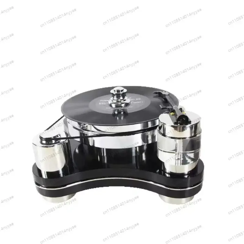 Minimalistischer Moderner Schallplattenspieler aus Edelstahl für Modellräume, Hotels, Clubs und Wohnzimmer als Dekorationsstück (Nicht ein Musikspieler!) Image