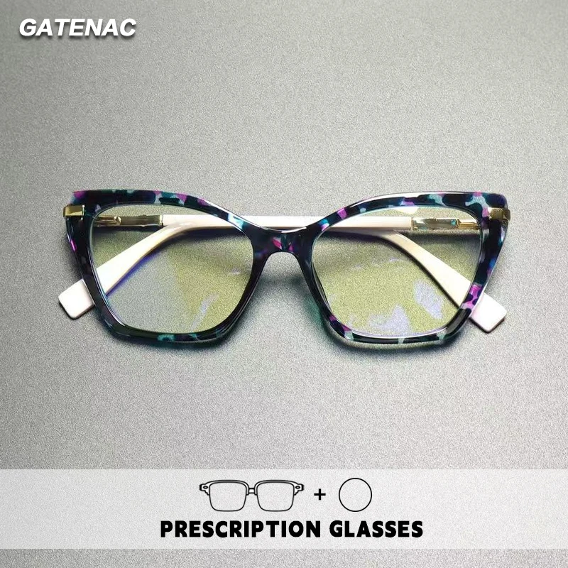 Gatenac TR90 Lesebrille Frauen Cat Eye Photochrome Anti Blau Licht Brillen Weibliche Progressive Myopie Brillen Image