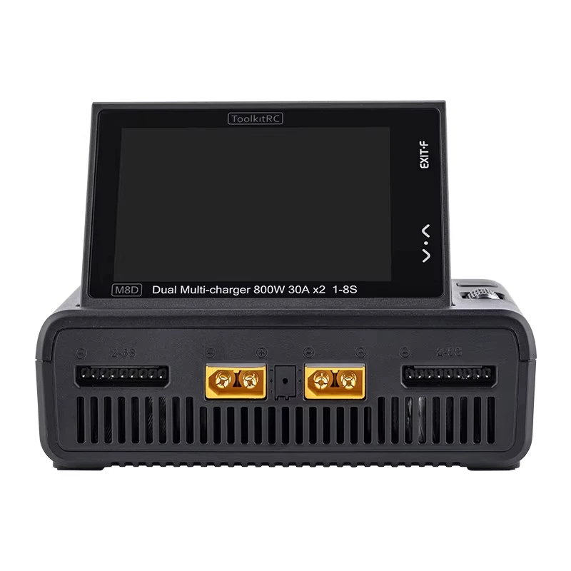 ToolkitRC M8D 1600W 50A DC Dual-Kanal Smart Ladegerät Entlader Mit Touchscreen Für RC Lipo LiIon LTO 1-8S NiMh 1-20S Pb 1-15S Image