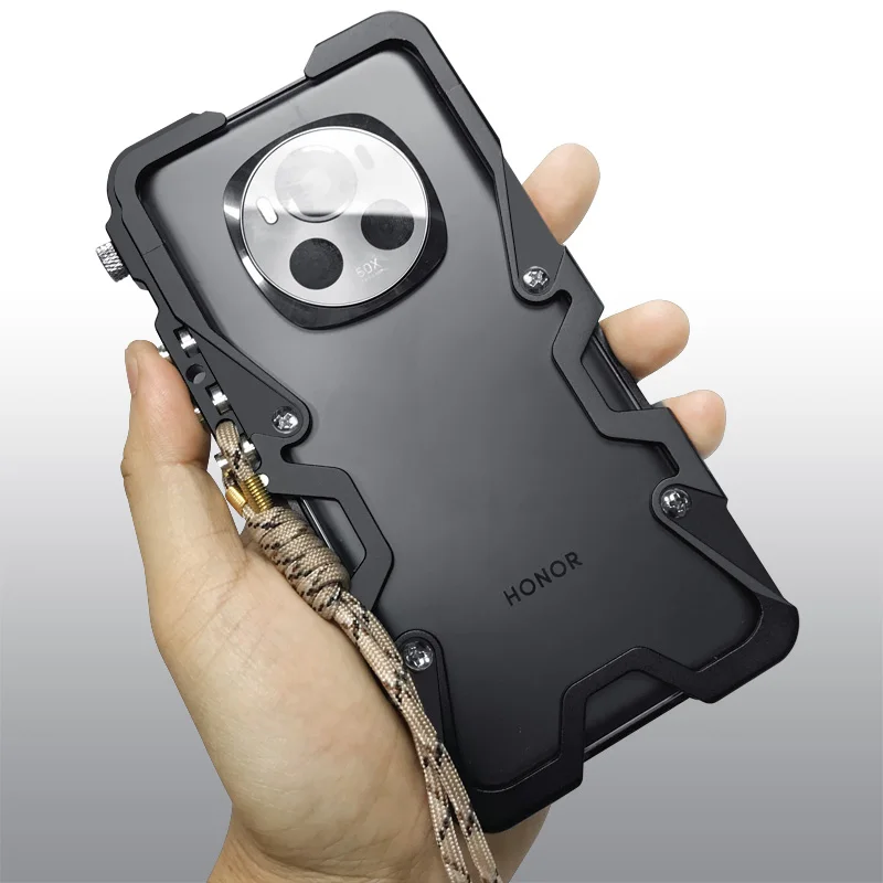 Zimon Luxus-Schutzhülle aus Metall und Aluminium für Honor Magic 8 7 6 5 4 3 Pro RSR Cover Mechanisch handgefertigter Totenkopf-Bumper Image