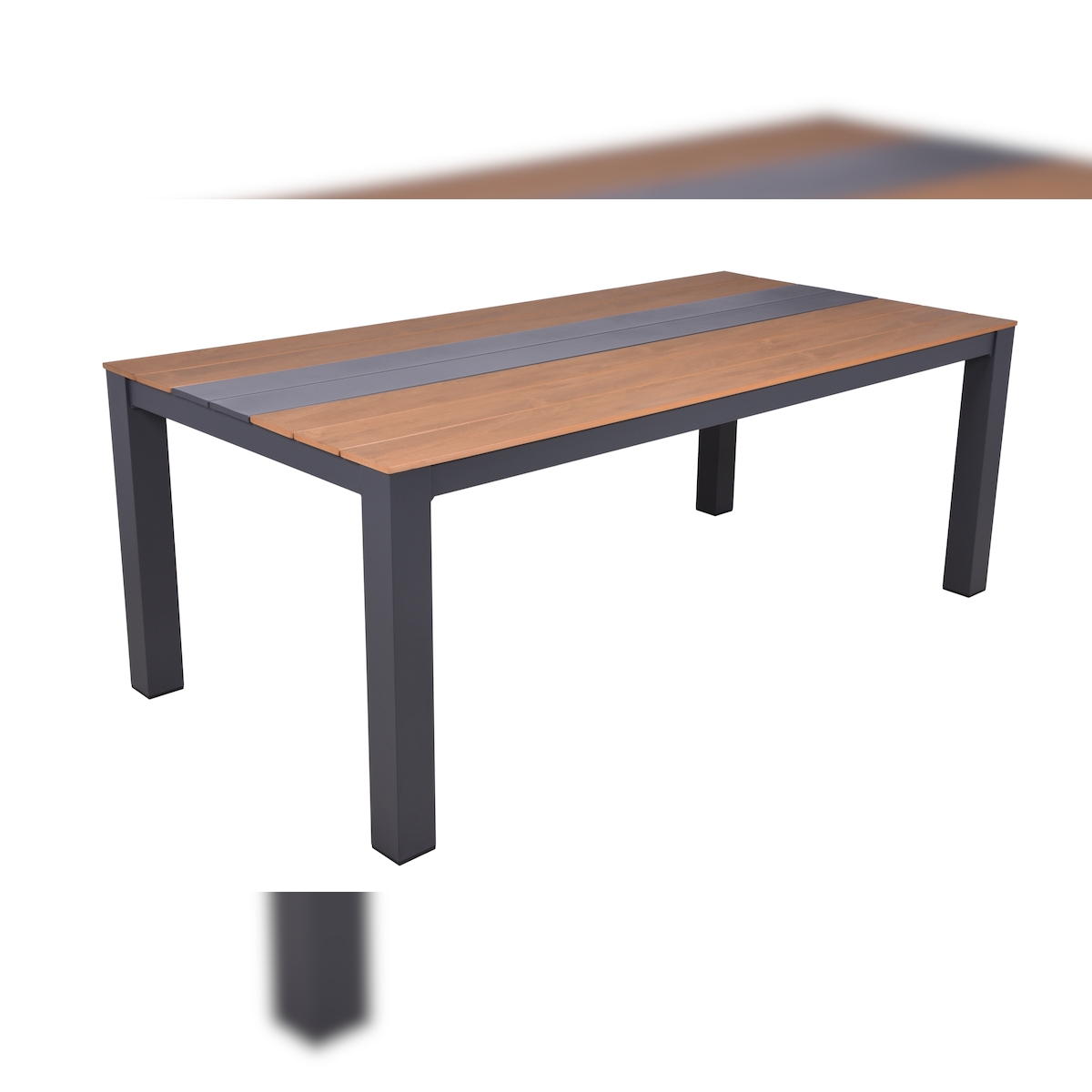 DELUKE Gartentisch KATJA - Kunststoff, Braun, 200x100x75cm | Terrassentisch Wetterfest Outdoor Tisch Image