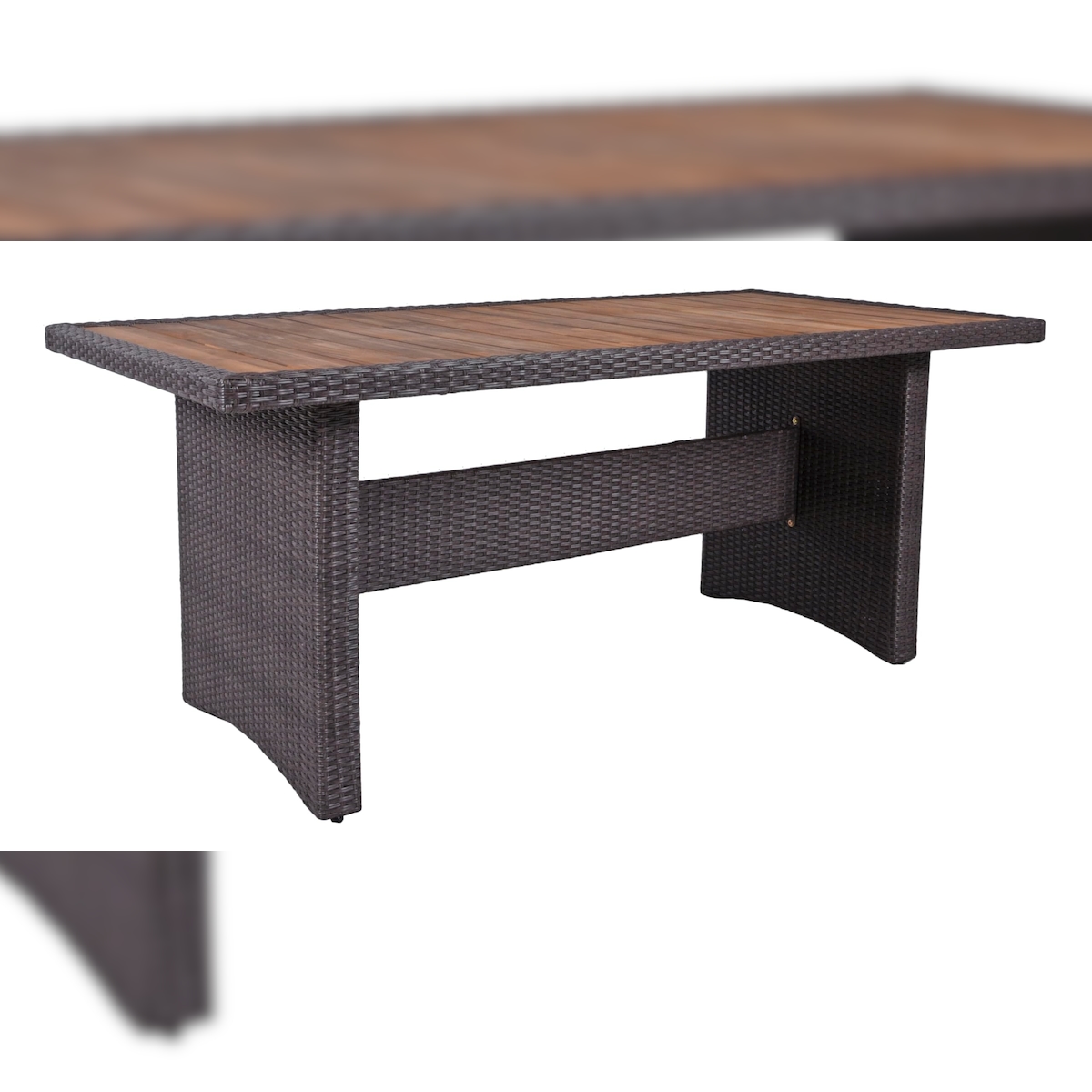 DELUKE Gartentisch ESSEN - Akazie, Weidengrau, 90x180x75cm | Terrassentisch Wetterfest Outdoor Tisch Image