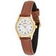 Casio Women's LTP1094Q-7B7 Brown Leather Quartz Watch with White Dial