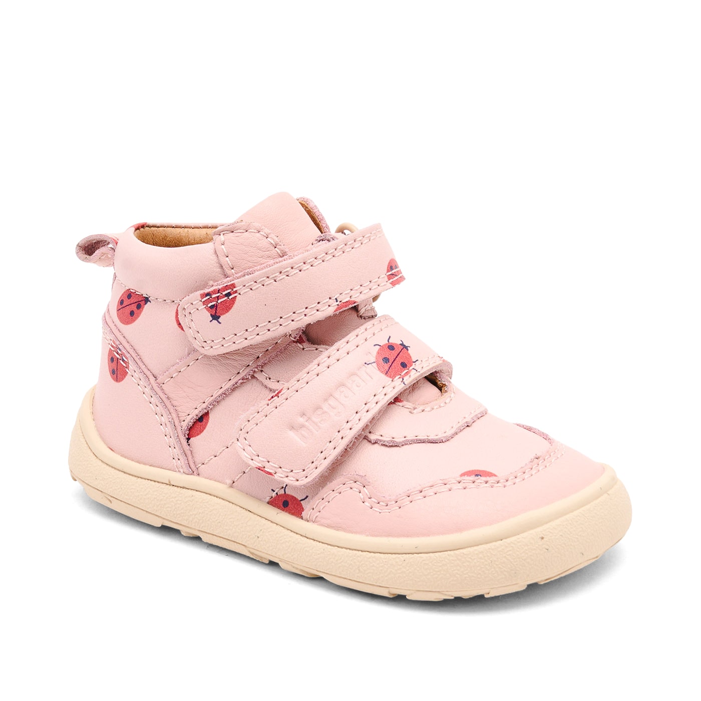Lauflernschuh BISGAARD "barefoot becky", Baby, Gr. 25, rosa marienkäfer, Leder, Schuhe Lauflernschuh, Sneaker, Klettschuh mit Klettverschluss, Größenschablone zum Download