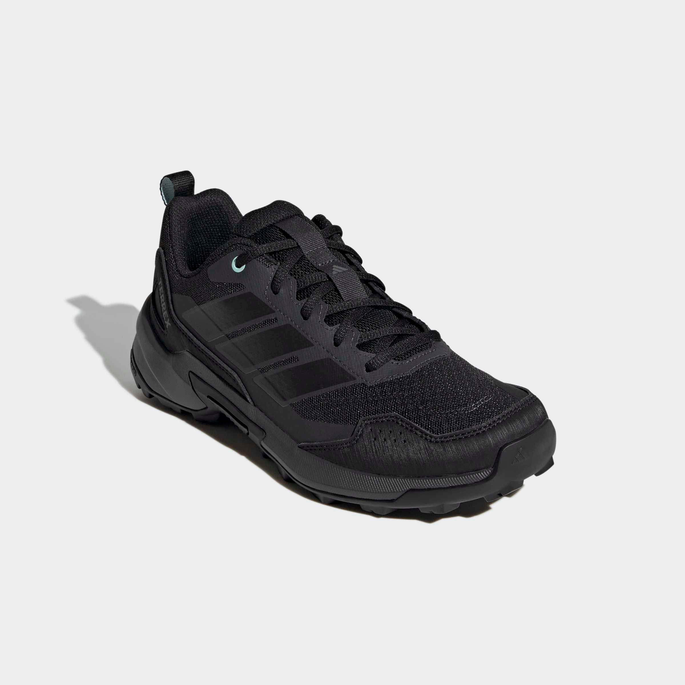 Wanderschuh ADIDAS TERREX "EASTRAIL 3 W", Damen, Gr. 37, carbon, core schwarz, semi flash aqua, Synthetik, Textil, Schuhe Wanderschuh
