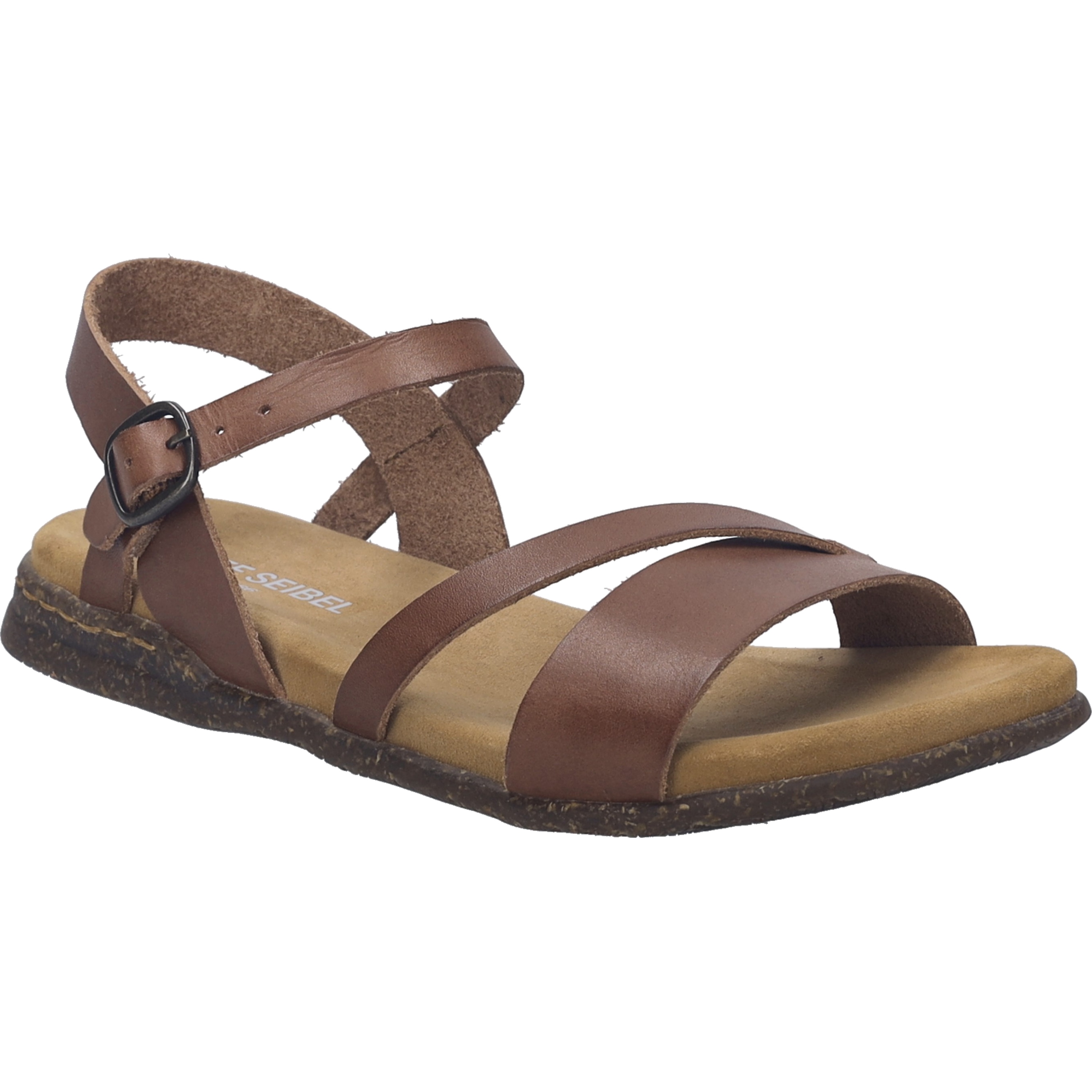 Sandale JOSEF SEIBEL "Fabricia 02, cognac", Damen, Gr. 36, braun (cognac), Obermaterial: 100% Rindsleder Leather cow., Schuhe Sandale