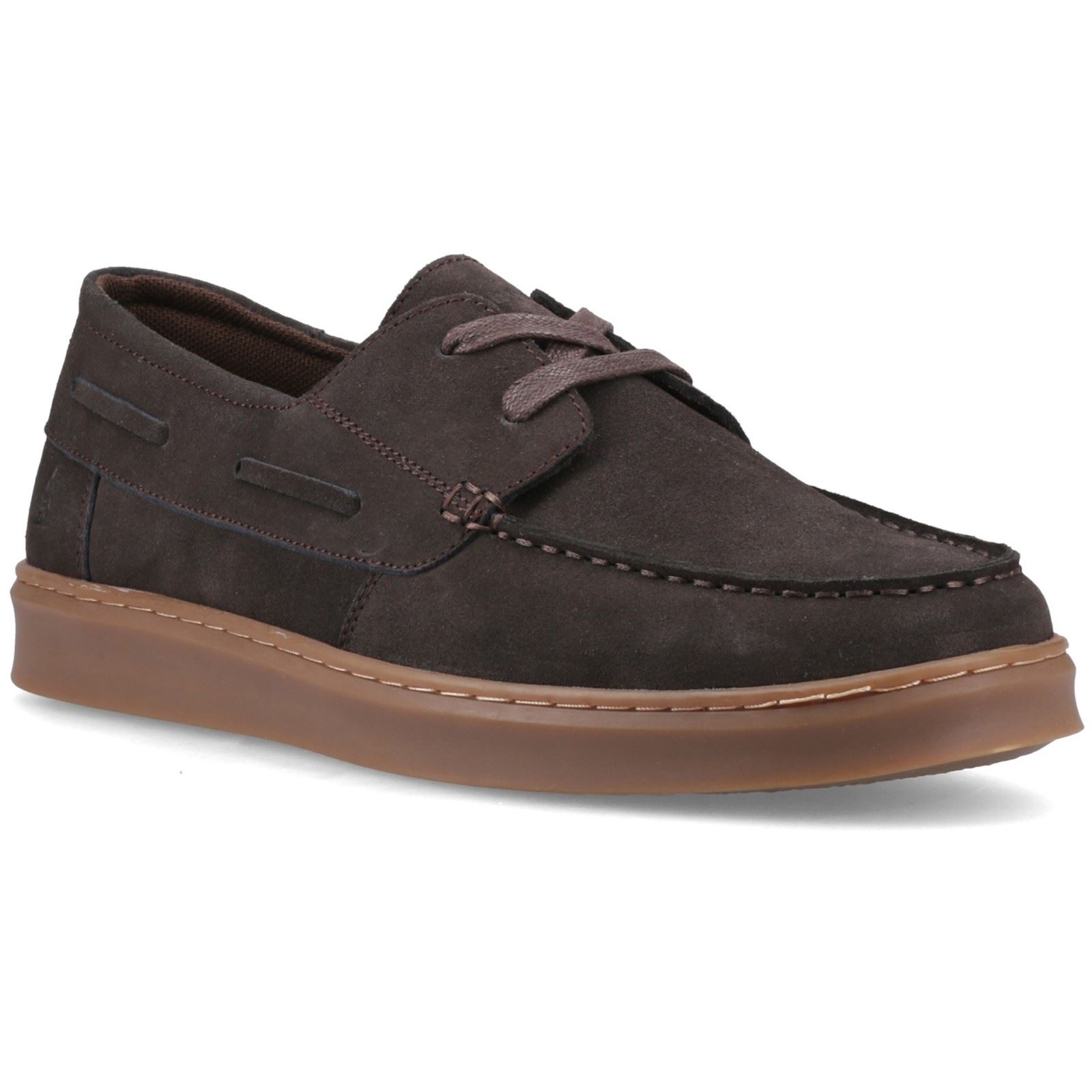 Hush Puppies Madden Leder Herren Schokoladen Bootsschuhe