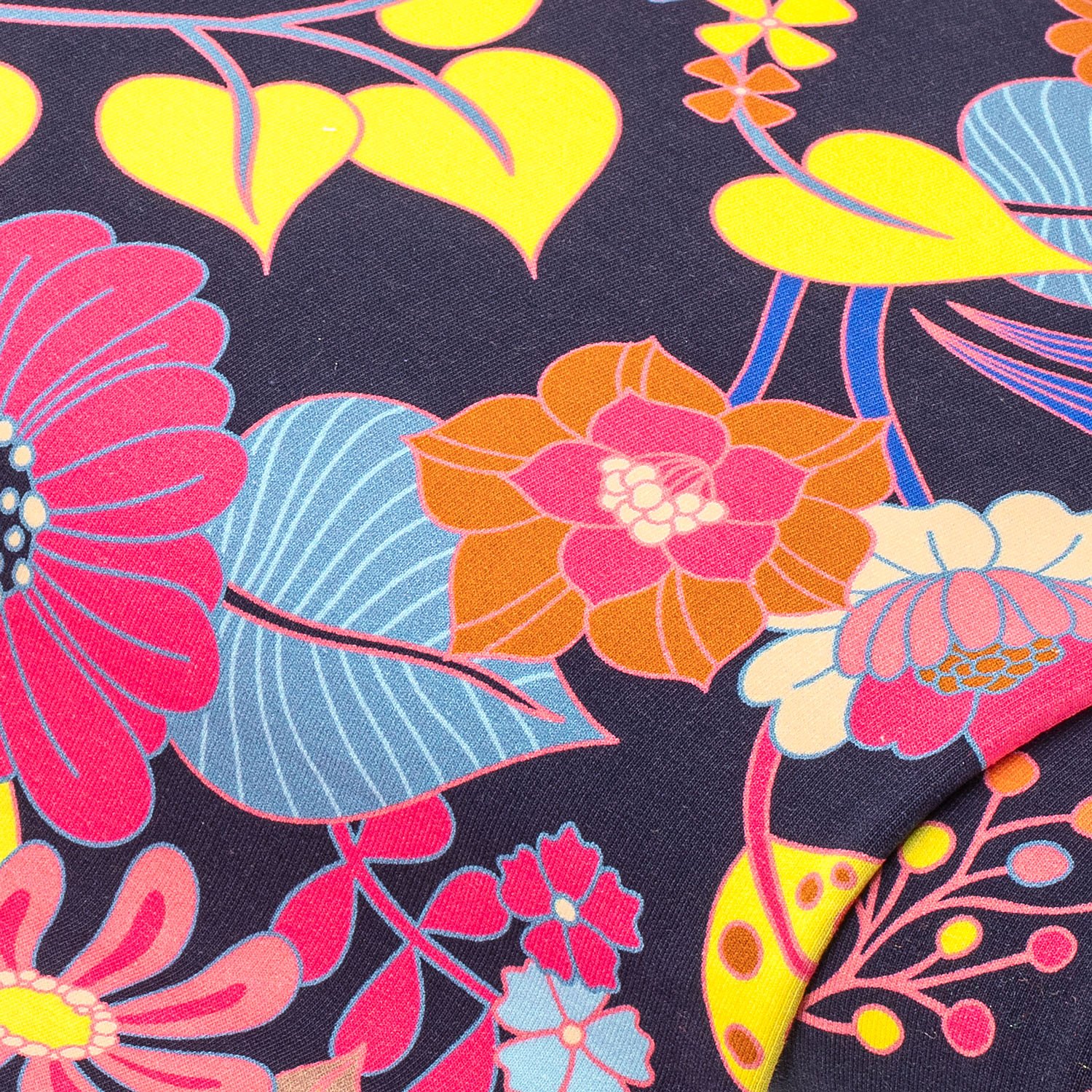 Albstoffe Bio-Sweat / French Terry Bloomorama, blau-color Image