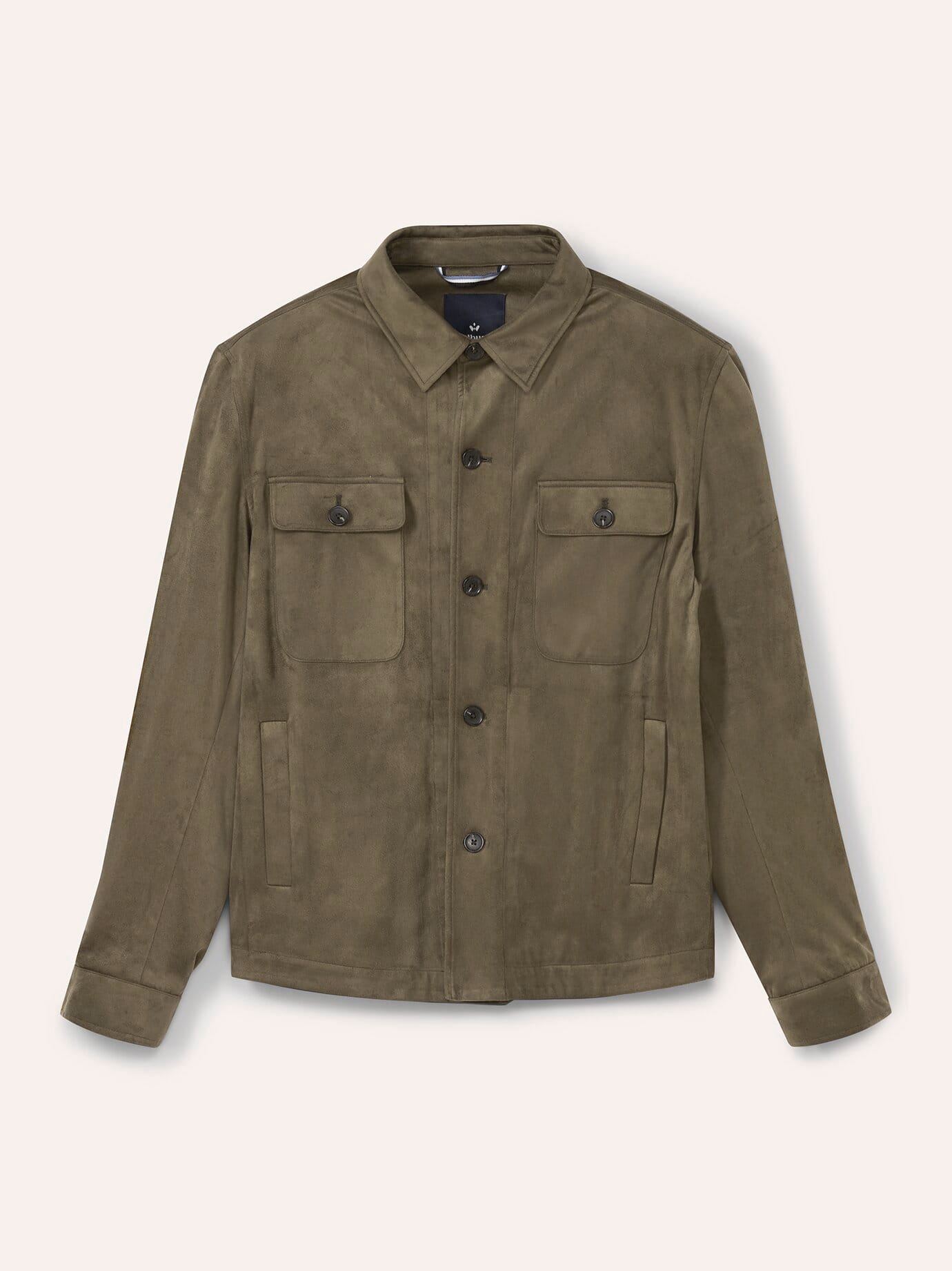 Walbusch Herren Hemd-Jacke aus Microvelours Grün noch offen: Muster