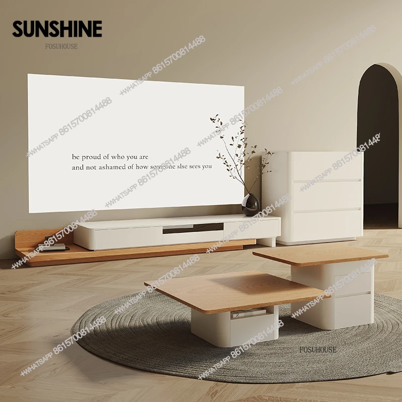 Meubles TV en bois de Style japonais minimaliste moderne, meubles de salon, meuble TV pour petit appartement, combinaison de Table basse