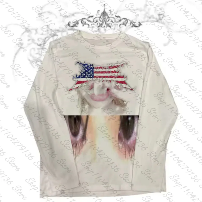 90s Vintage vêtements pour femmes vêtements femme Emo printemps 2025 femme haut court femmes Y2k T-shirt femmes recadrée à manches longues Goth