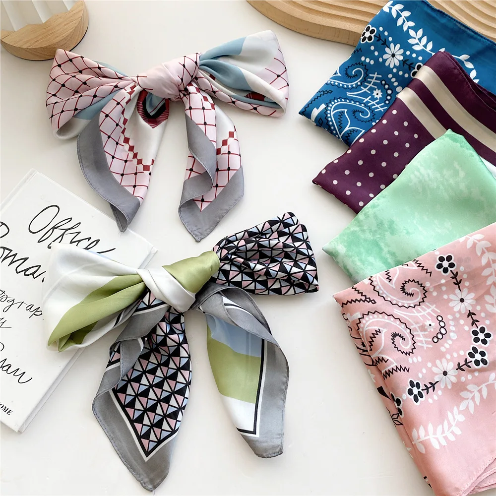 70 cm Quadrat Schal Seide frauen Frühling Herbst Dünne Koreanische Ausländischen Stil Vielseitig Stirnband Dekorative Anzug Hemd Temperament Image