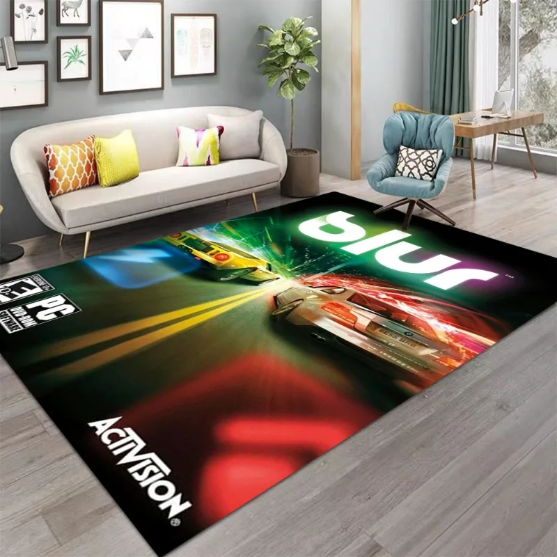 BLUR Teppich Playstation für Jungenzimmer Gamer Lässiger Cartoon-Teppich Küche Wohnzimmer Schlafzimmer Matte Zuhause Jungen Geschenk Dekoration Image