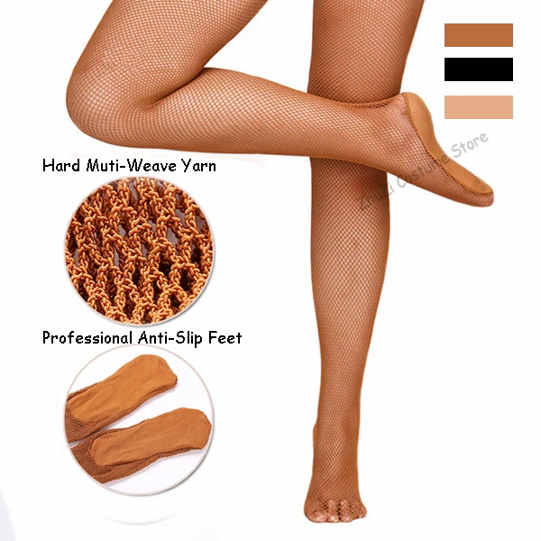 Sexy Frauen Professionelle Fishnet Strumpfhosen Harte Netzwerk Tanz Strumpf Strumpfhosen Ballsaal Latin Dance Kleid Für Frauen Image