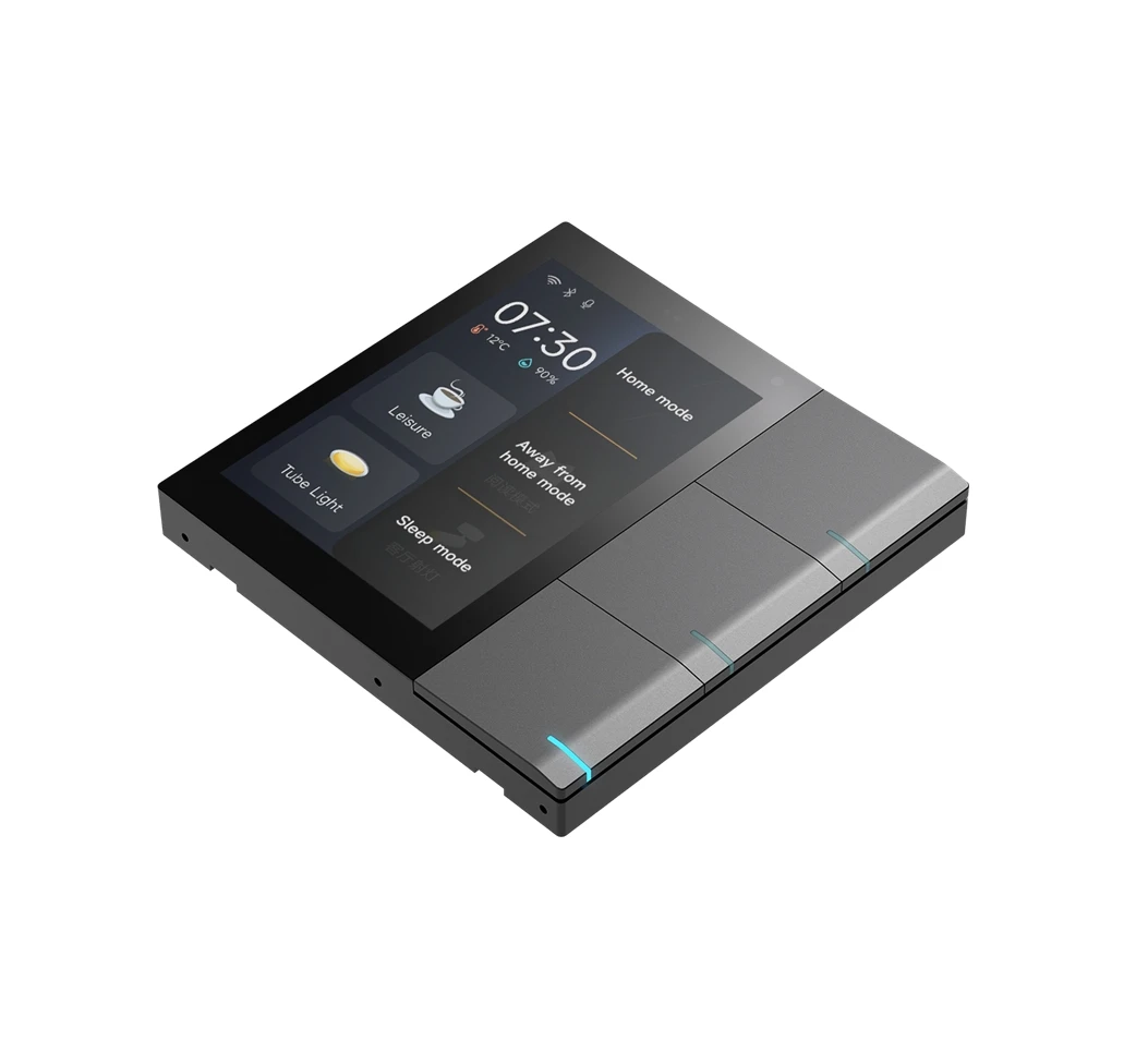 Versandfertig, neues Sicherheits-Home-System, Video-Gegensprechanlage, Türsprechanlage, KNX, Smart Home, Monitor, Steuervorhang, Lichtschalter, Panel Image