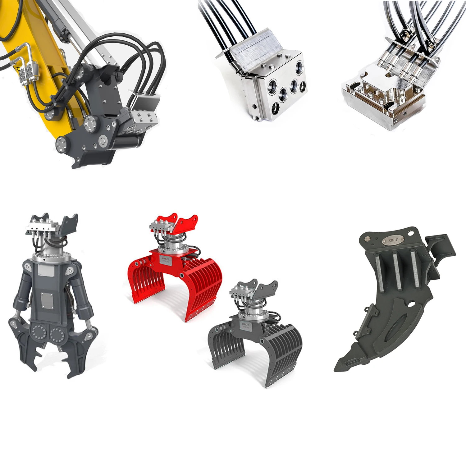 Huina Metall gebogener Vertikutierer hydraulischer Klauenschere Schnellverbinder für 1/14 Huina K970 hydraulischer Rc Bagger Modellteile Spielzeug Image