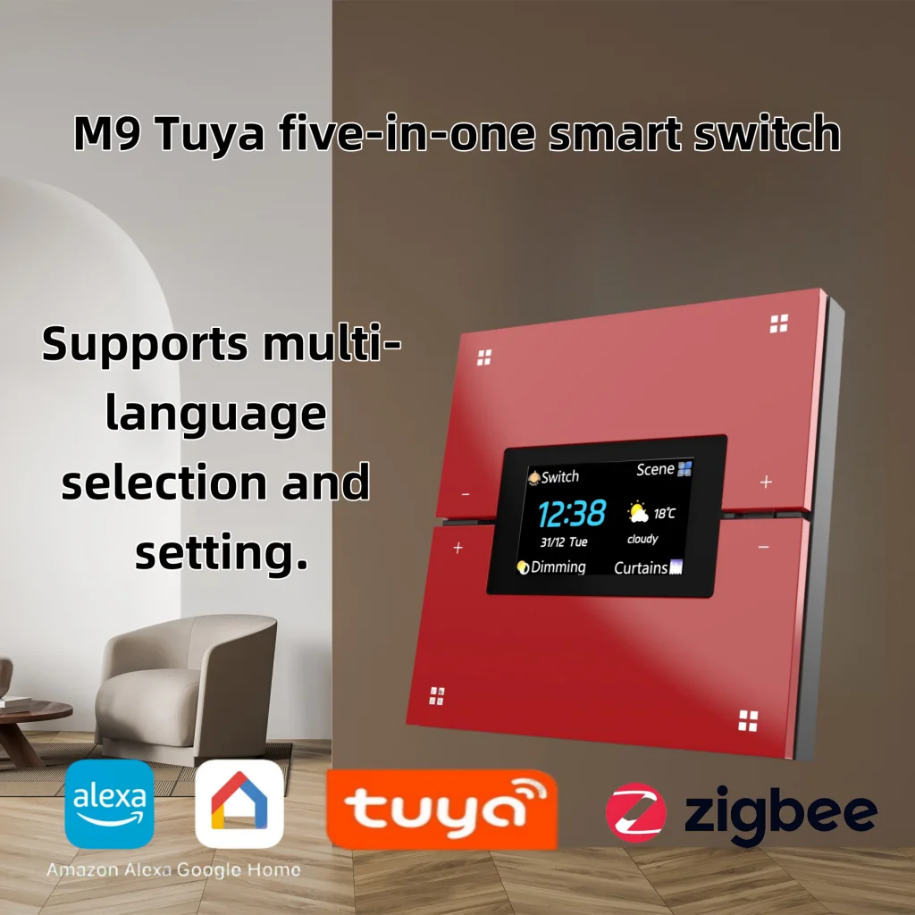 M9pro Tuya Zigbee Smart Switch, Hausautomations-Bedienfeld, Fünf-in-Eins-Funktionsschalter Image