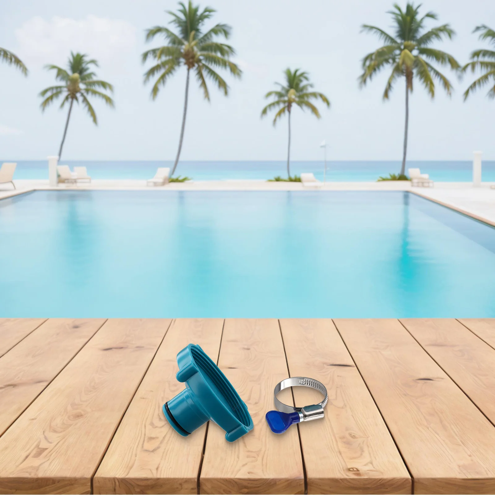 Vakuumschlauchadapter, Pool-Vakuumadapter, Schwimmbadreinigung, robuste Kunststoffkonstruktion, nahtlose Schlauchverbindung Image