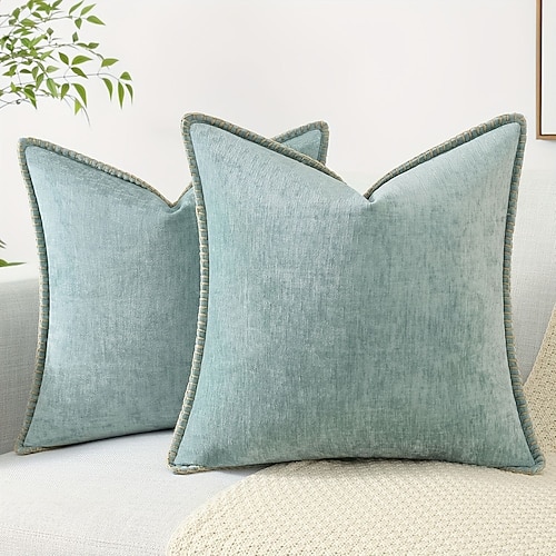 Chenille-Kissenbezüge mit Dreiecksstich, dekorative, weiche Kissenbezüge für Sofabetten Image