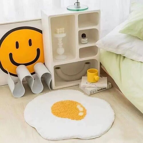 Badezimmermatte mit Cartoon-Fruchtmuster aus Kunstkaschmir, saugfähig, rutschfest, für den Badezimmereingang Image