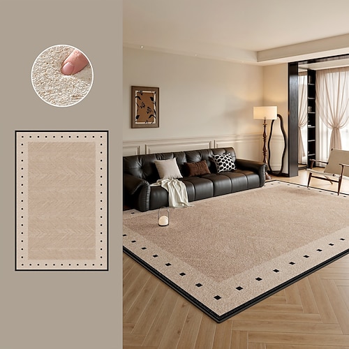 Vintage-Stil, strapazierfähiger Wohnzimmerteppich, antiker Look, Schlafzimmer-Sofamatte, großflächig, waschbar, leicht zu reinigen Image