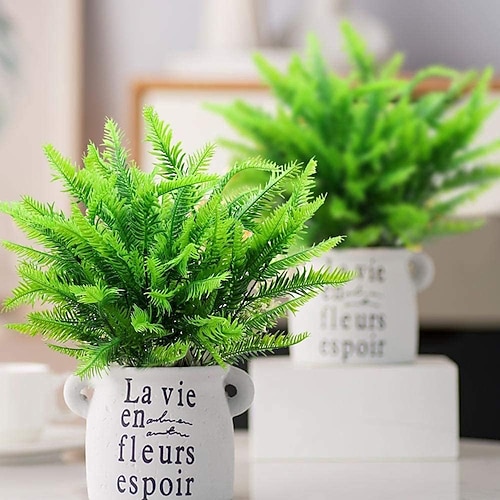 6 künstliche Cycas-Pflanzenbündel, UV-beständige künstliche Außenpflanzen, ganzjährig einsetzbar für Zuhause, Terrasse und Garten Image