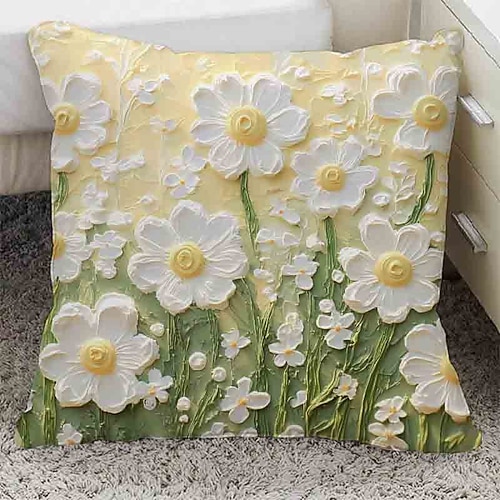 Kissenbezug mit Ölgemälde-Motiv, niedliches Mädchen-Herz-Design, abnehmbares Dekokissen für Auto, Sofa, Bett, Kopfstütze, Geschenk für Studenten Image