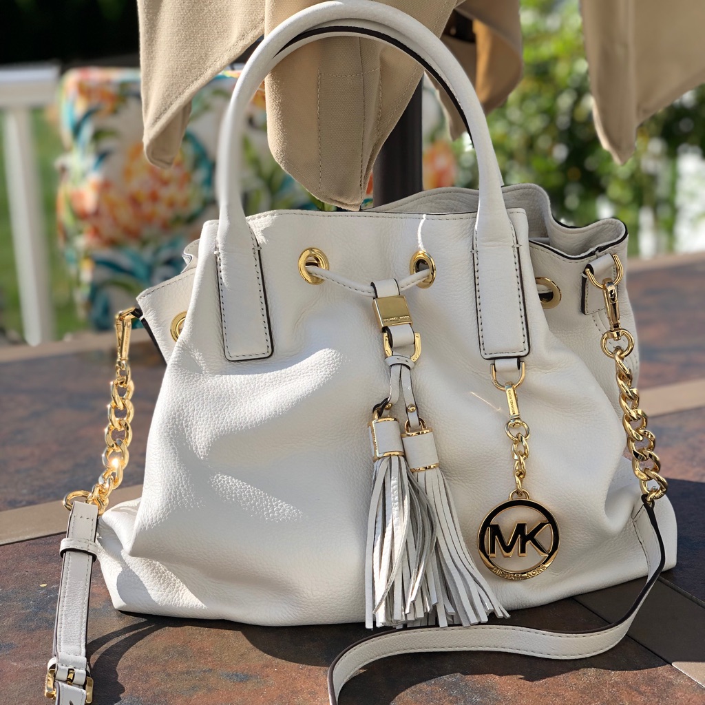 Michael Kors Bags | Authentic Michael Kors Handbag With Gold Hardware | Color: White | Size: Os