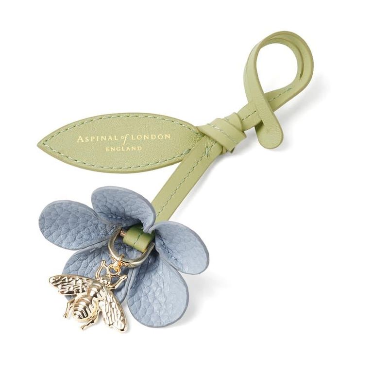 Wildflower & Bee Charm - Blue - Aspinal Bag Accessories