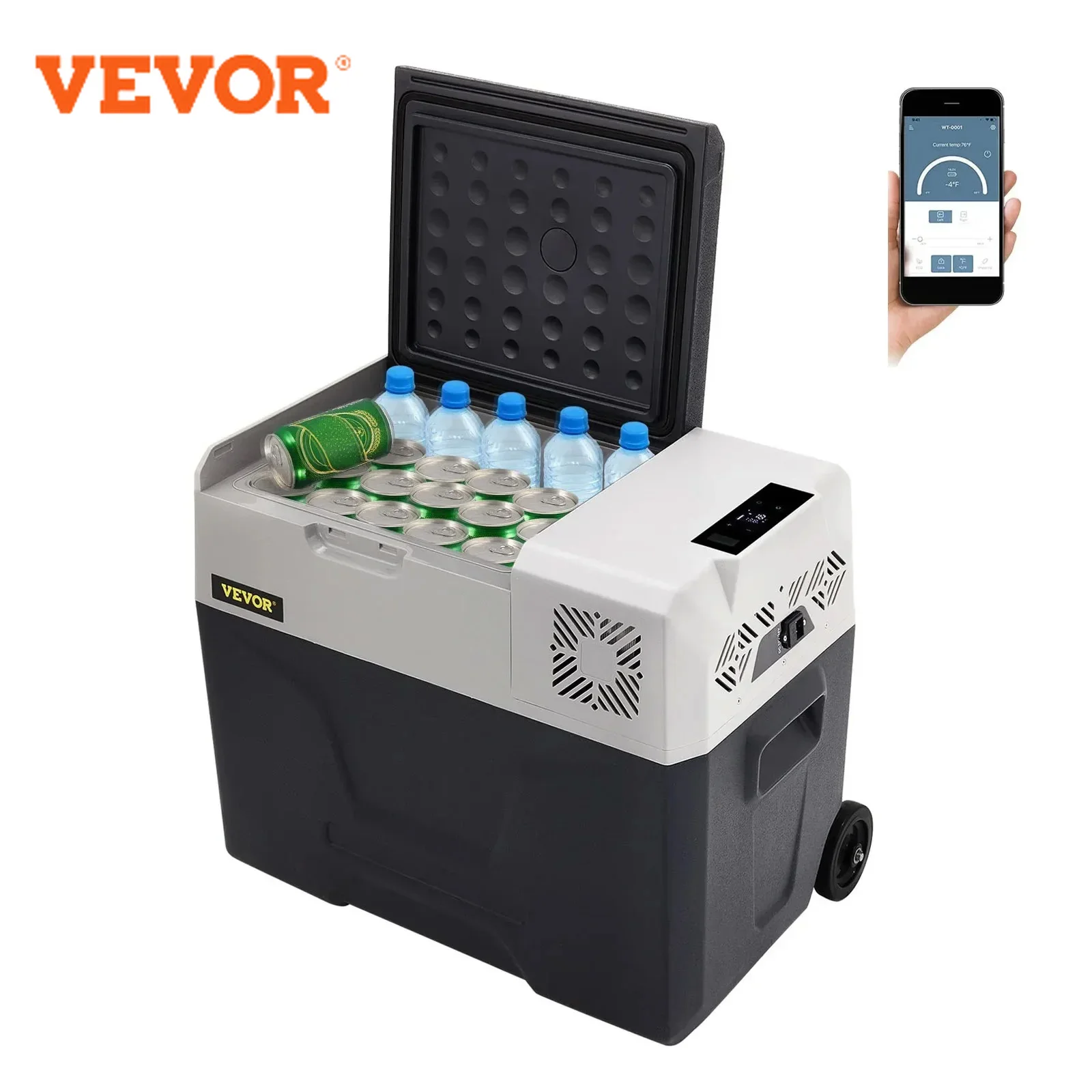 VEVOR Mini Frigorifero per Auto Compressore Portatile di Raffreddamento Piccolo Frigo Freezer 30L 40L 50L 12V/24V 220V per la Guida di Campeggio Picnic