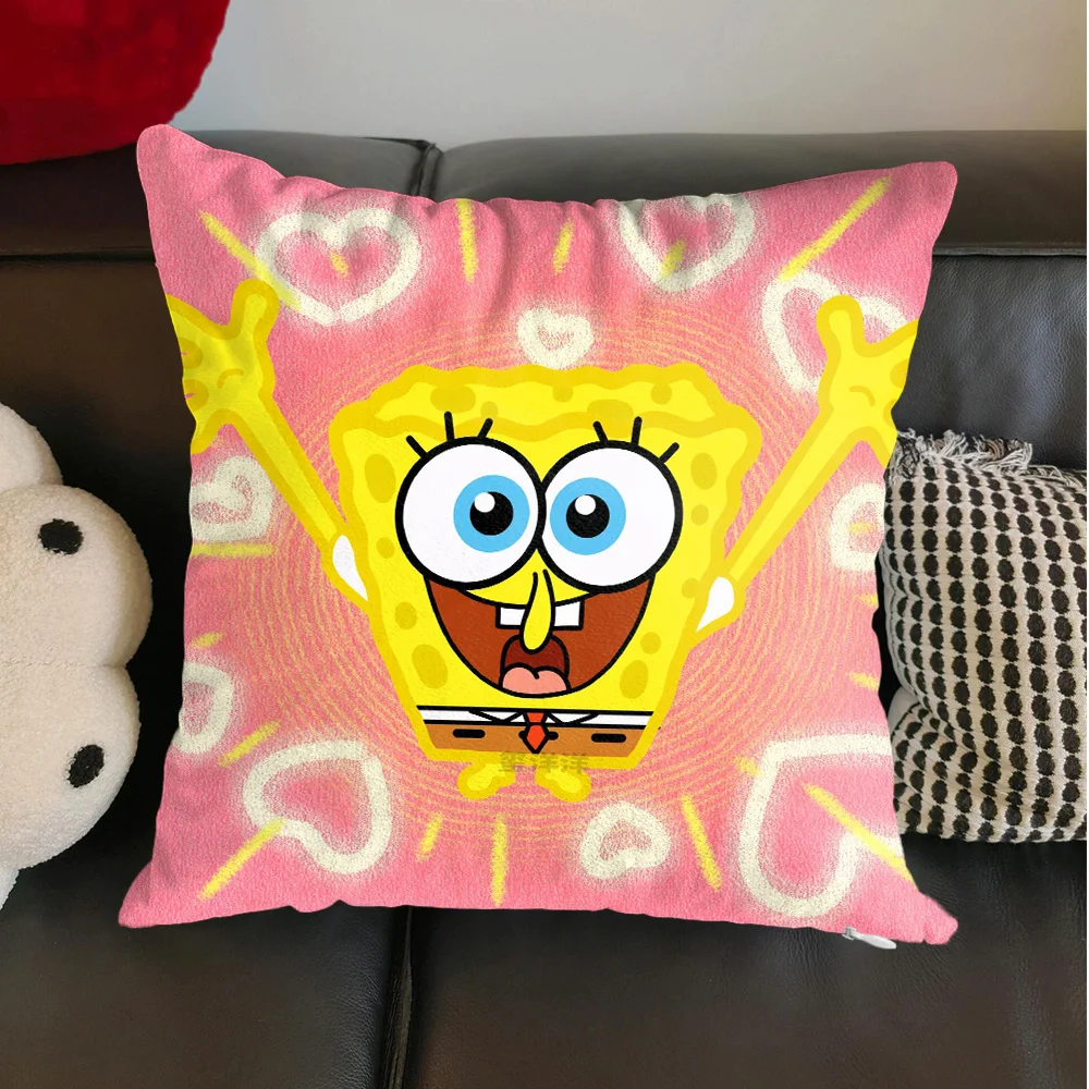 Kawaii S-Spongebob-Kissen für dekorative Sofakissenbezüge, Raumdekorationsartikel, personalisierte Geschenke, Herbstdekoration, Zuhause Image